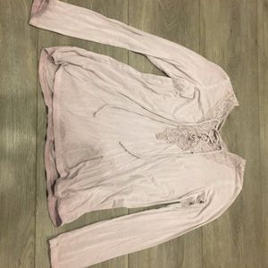 Lace Up Long Sleeve Tee